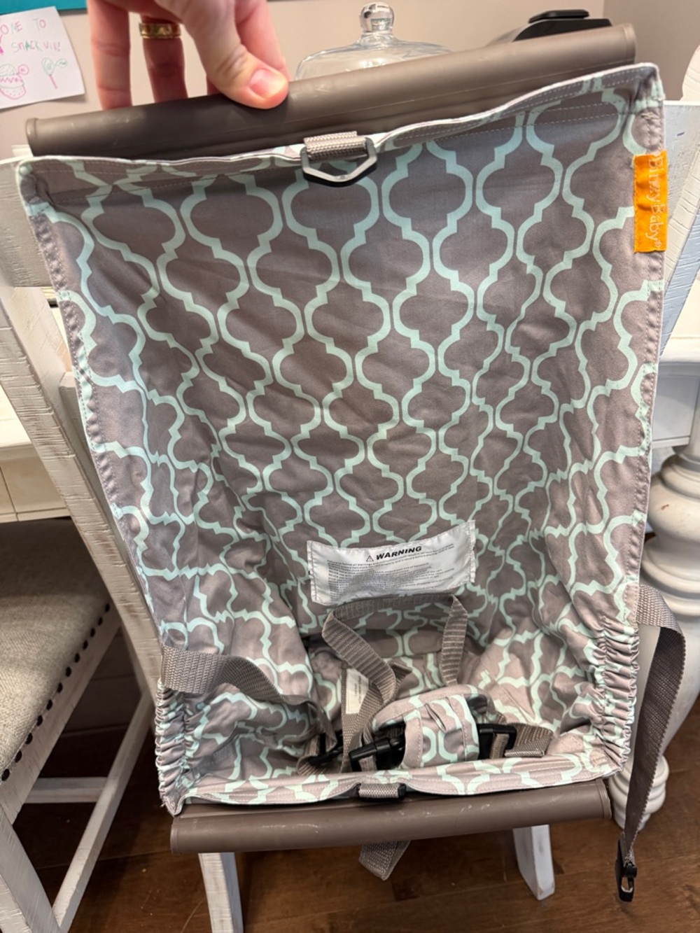 BinxyBaby Shopping Cart Hammock - Gray & Mint